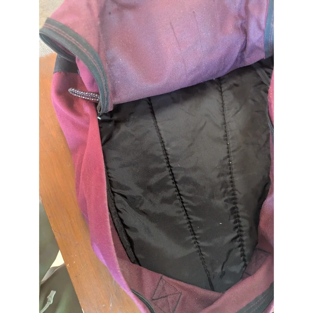 Vintage Coleman Burgundy Backpack Daypack School Hiking Camping Travel Bag Red M